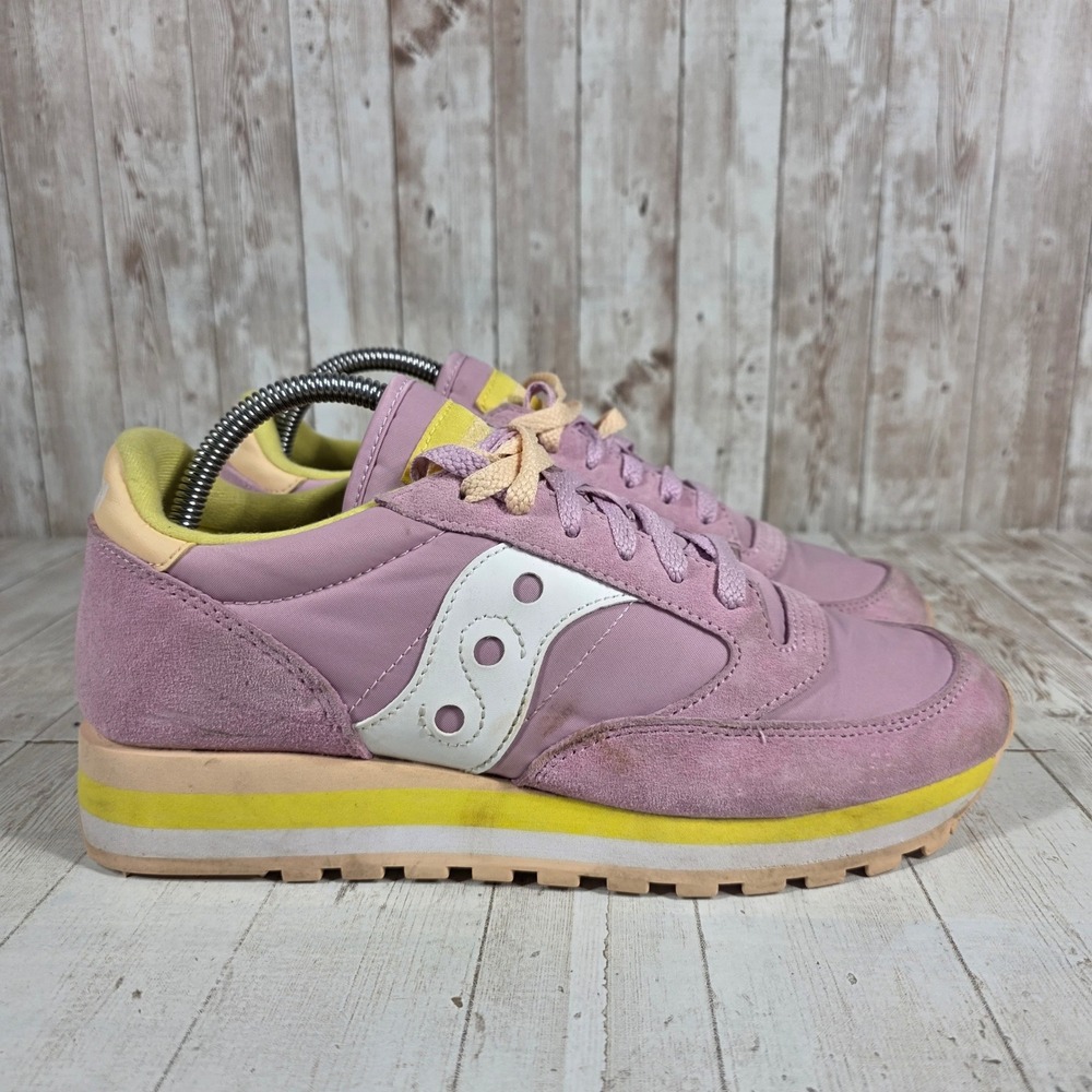 Saucony Jazz Triple Pink Yellow White Platform Sneakers S60530-18 Womens 9.5